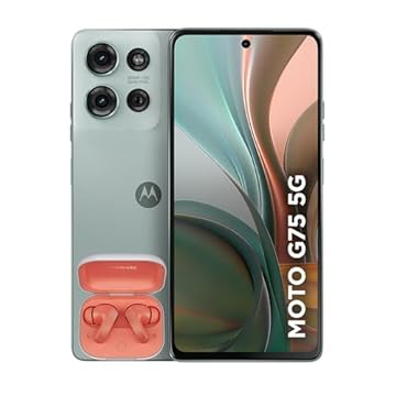 Smartphone Motorola Moto g75 5G + Moto Buds 256GB 16GB Ram Boost 50MP Sony Camera com AI Ultrarresistencia militar - Cinza - Vegan Leather