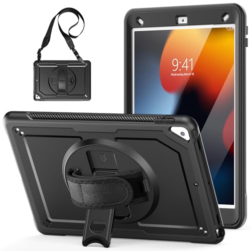Coque iPad Pro 10.5 rigide noire avec dragonne rotative et support intégré