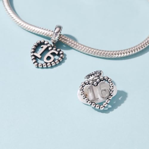 Image of 925 Sterling Silver Number Charm fits Pandora, Gift for Women