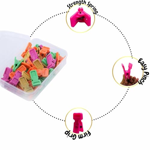 Image of PulGos 24 Pcs Cloth Clips with Storage Box | Heavy Duty Build Laundry Pegs | Wind Resistant Strong Grip | Clothes Pins for Drying & Hanging| Multipurpose Clips for Indoor & Outdoor Use | Plastic Clips