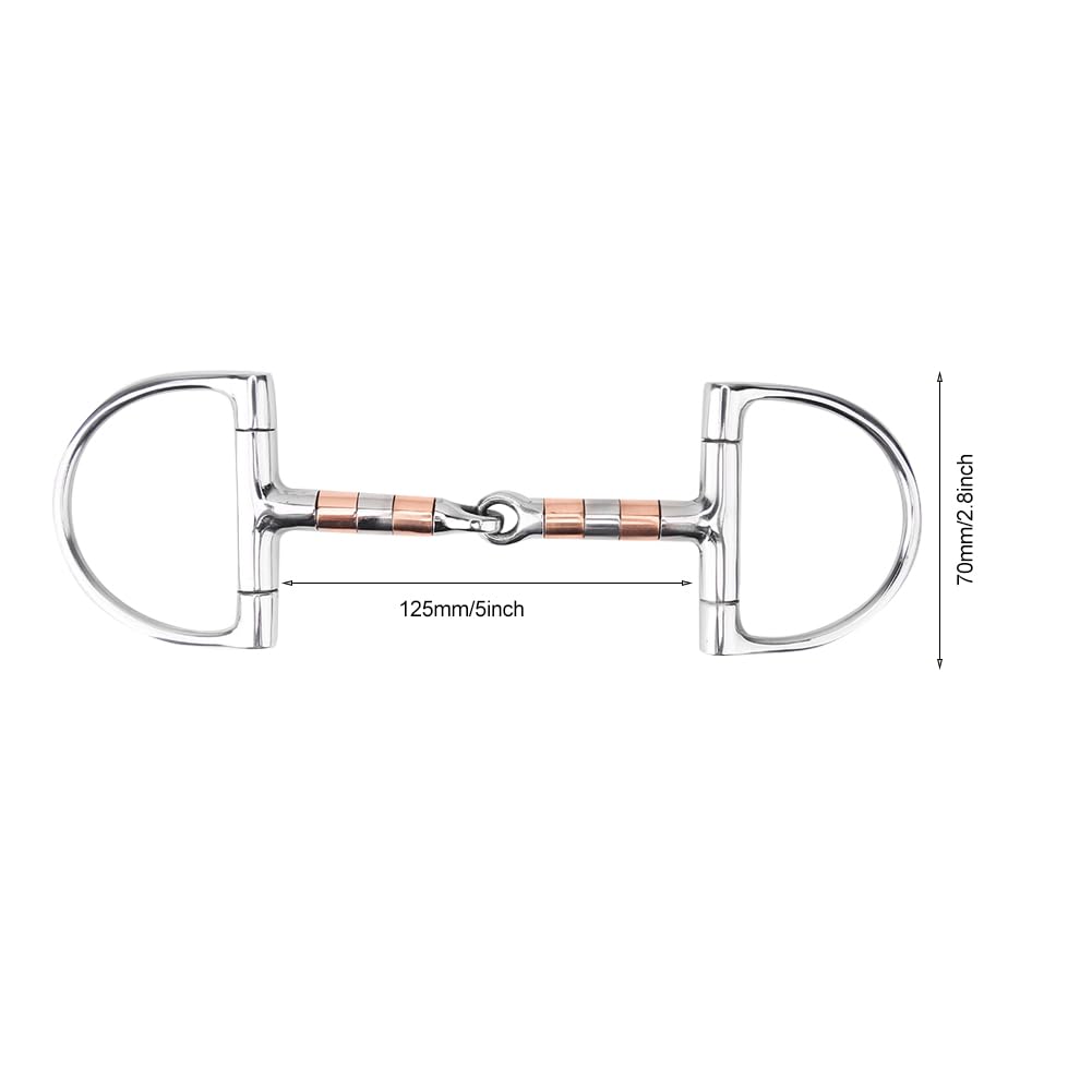 MORSO A Bocca Sciolta in Acciaio Inox Spessore Ottimo per Cavalli Giovani 5 Pollici Argento + Rame