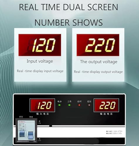 Hnbylmm Stabilizzatore Di Tensione Automatico, Stabilizzatore Ac Monofase 220V, Stabilizzatore Di Tensione Domestico Ad Alta Potenza Da 6800W A 20000W, Per Frigoriferi E Condizionatori D'aria,6800W - 3