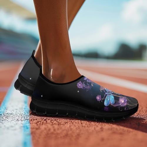 Women Butterfly Shoes Casual Slip On Walking Shoes Lightweight Breathable Athletic Running Shoes Low Top Flat Work Loafers4