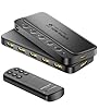 ByteWave HDMI Switch 5 in 1 Out with Remote - 4K@60Hz, HDCP2.3, HDR, 3D, Dolby Support, Multi HDMI Port Selector Box, 5x1 Game Switcher Hub Compatible with PS5 Nintendo Switch1/2 Xbox Roku TV Stick
