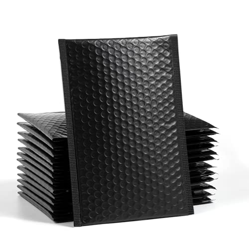 30 pcs Upgraded Poly Bubble Mailers Usable Size 6x10 Inch Padded Envelopes Bubble Lined Poly Mailer Self Seal Black (Inside Size: 6x10)