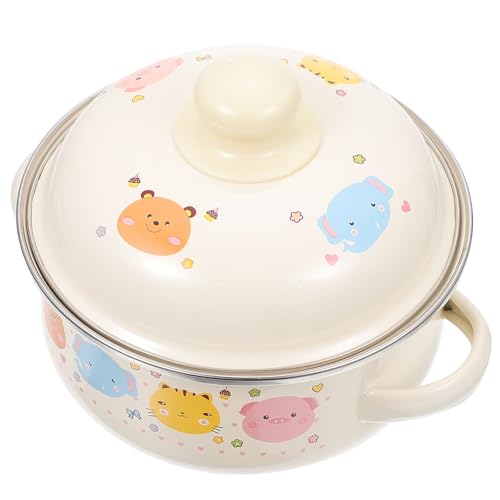 SHOWERORO 1Pieza Olla de Esmalte con Asas Antideslizantes para Guisos y Cocina Familiar Potente Conservación de Calor
