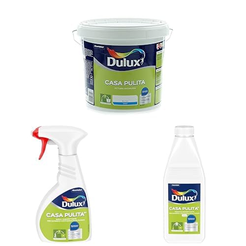 Dulux kit Casa Pulita con Spray antimuffa, Fissativo isolante e Pittura antimuffa bianca (5L) - Nuova Formula BP