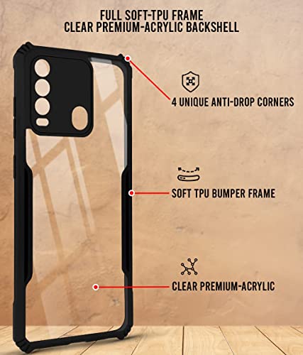 Image of Jkobi Back Cover Case for Tecno Spark 8 (Shockproof with Polycarbonate Clear Panel | Professional Black)