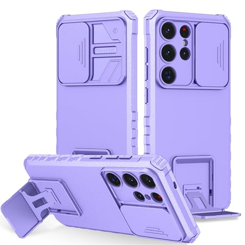 LXHGrowH Funda para Samsung Galaxy S25 Ultra, Fundas Anti-Shock Protector Militar Sólido Armadura y Silicona Bumper Antigolpes Proteger Carcasa con Protección Deslizante para la Cámara, Morado
