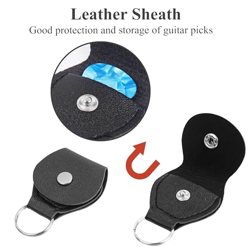 Image of Adjustable Guitar Strap Includes 2 Strap Locks & 2 Matching Picks & 1 Picks Holder & 1 leather Strap Button.