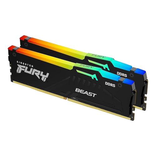 Kingston FURY Beast Black RGB 128GB (2x64GB) 5600MT/s DDR5 CL36 DIMM fXNgbvQ[~OLbg AMD EXPO/Intel XMP - KF556C36BBEAK2-128