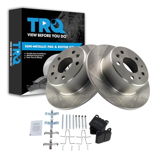 Image of TRQ Rear Brake Rotor And Semi Metallic Pad Pair Kit 1154200072