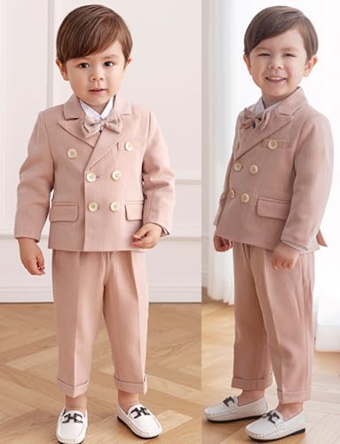 Costume à chevrons pour garçon : smoking de mariage chic 2 pièces - 5