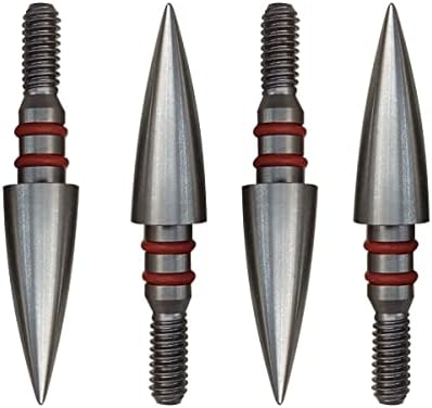 Aklisdlha Field Points arrowheads 100/125/150/200/300 Grains Archery Field Points,Stainless Steel Screw in Archery Field Tips and Broadheads (1 Dozen 12 PCS) (5/16″-100 Grains)