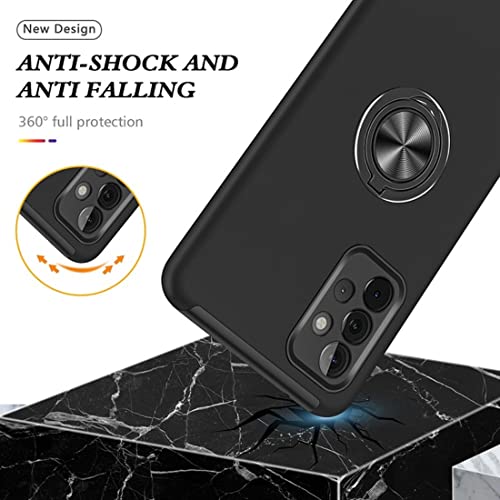 NWNK13 For Samsung Galaxy A71 4G Case Slim Fit Shockproof Tough Armor Case Ring Holder Protective Case Silicone Bumper Mobile Phone Cover for Samsung A71 4G Black - Image 4