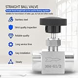 Straight Needle Valve Stainless Steel BSPP Female Thread for Transmission Of Water, Gas, Oil, Fuel And Other Media(1/2") - Image 2