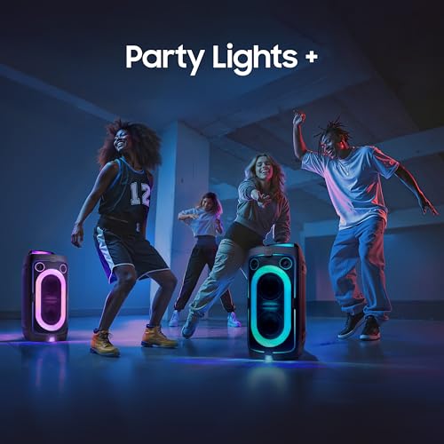 Image of Samsung with in-Built Battery | 12 Hours of Playtime | Party Lights + | Splashproof IPX4 | Waveguide | Jam Session | USB Input | 3.5mm Jack | 160 W Bluetooth Party Sound Tower (MX-ST40F /XL, Black)