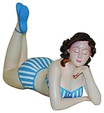 Hand Painted Bathing Beauty in Turquoise 2 pc Suit