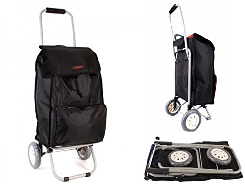 Lorenz 6956 Einkaufstrolley mit klappbarem Rückenteil (schwarz)