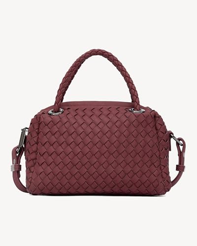 Image of NEWBELLA Women's Bucket Bag - Square Top Handle Satchel with Crossbody Strap, Shoulder Bag for Work & Daily Commute