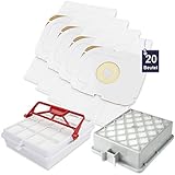 20 Vlies Staubsaugerbeutel Beutel Staubcontainer + 1 Hepa + 1 Hepa Carbon Filter passend für Lux Intelligence S115 Staubsauger