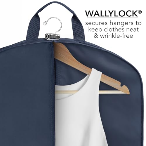 WallyBags 60\" Premium Carry-On Tri-Fold Travel Garment Bag with White MRS. Embroidery, Perfect for Dresses and Longer Clothes