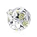 SANHUA Charm S925 Sterling Silver Lucky Four-Leaf Heart Green Charms Beads Pendant For Women Girls Mom Wife,Compatible Avec Tous Les Bracelets Européens