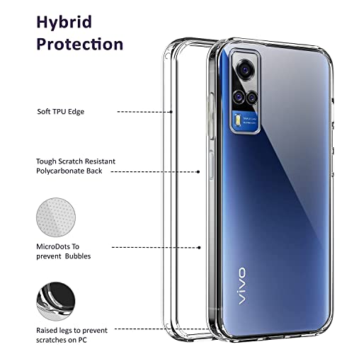 Image of Jkobi Back Cover for Vivo Y51 (2020) (Silicone Clear Shockproof Case with Camera Protection | Soft and Flexible | Transparent)