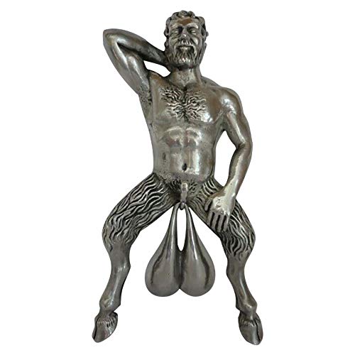 Door Knocker Satyr Balls Funny Gag Gift for Him Phallus Figure Doorbell Fertility Symbol Pan Roman Hardware Accessories Hangin Decoration Door Knocker Sculpture for The Home Patio Lawn