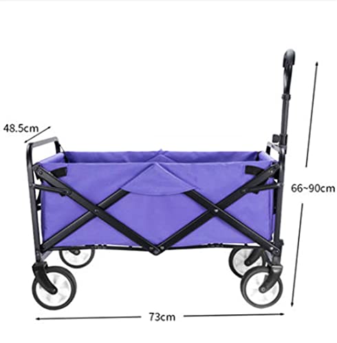 Carro plegable resistente con 4 ruedas, tela impermeable 600D, carrito para jardín y compras miniatura 7