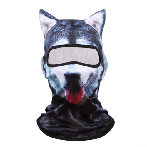 Yhenlovtt Máscara de protección solar transpirable con animales para actividades al aire libre, protección solar para cubrir la cabeza, deportes, divertidos patrones de animales (DW229018)