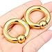 Ftovosyo PA Ring Captive Bead Rings Spring Action BCR Ball Rings 2G 316L Surgical Steel Gold Pierced Body Jewelry for Women 2PCS 19mm