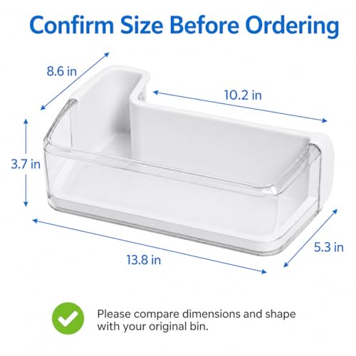 DA97-11483A Refrigerator Door Shelf Bin Replacement, Compatible with Sam-sung Refrigerators, Fits RFG297HDRS RFG298HDRS RFG297HDWP RFG29PHDRS, Replaces PS4176339 AP5272852, Left Door Bin Clear by HUAYOUR - Image 4