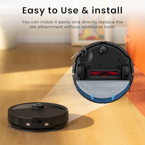 Rrochio 4 Wischtücher für roborock Q10 S5, Saugroboter Zubehör für roborock Q10 S5+ Reinigungspad Original Wischmopp Ersatzteile Mopptuch Auswaschbarer