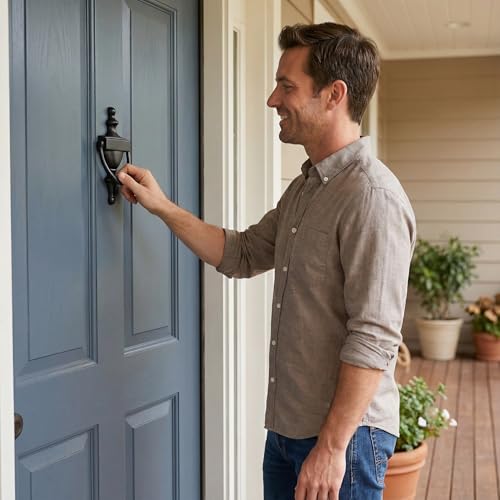 khtumeware Solid Brass Door Knocker, Victorian Rope Type, 7”, Matte Black, 1 Pack