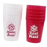 Parliky 10 Piezas Vasos de Plástico Disco Irrompibles para Fiesta Vasos de Bebida Reutilizables para Bodas y Eventos Sociales Blanco