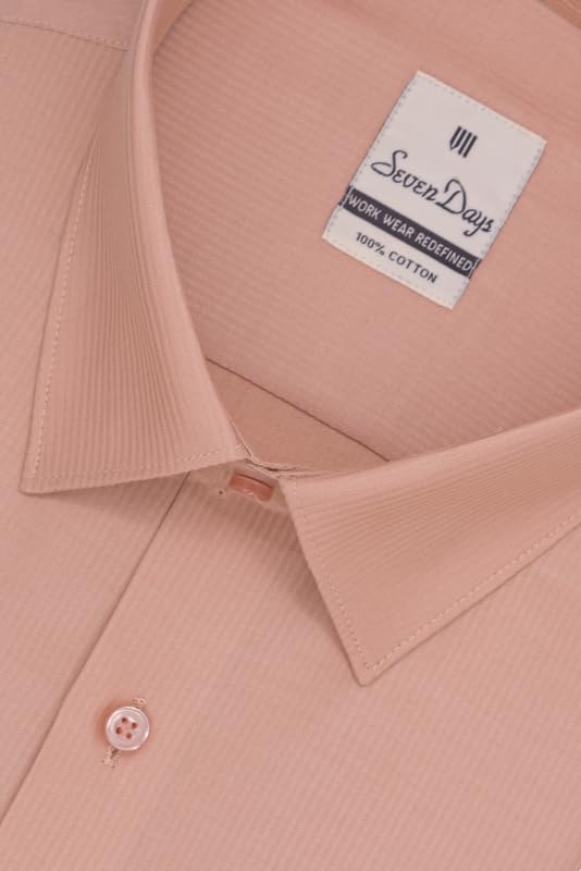 Image of 7-DAYS Men's Premium Formal Shirt - 100% Pure Cotton, Regular Fit, Plain, Full Sleeves, with Pocket - Perfect for Office Wear & Under Suits
