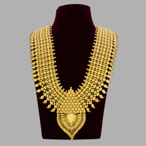 Image of Kollam Supreme Gold Plated Brass very broad Mango Haram /Mangamala Long Chain for Women