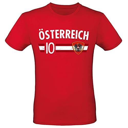 Fußball WM EM T-Shirt Fan Artikel Weltmeisterschaft Nationalmannschaft Europameisterschaft Fanartikel Fan-Trikot Herren Damen Fan Shirt, M, Österreich