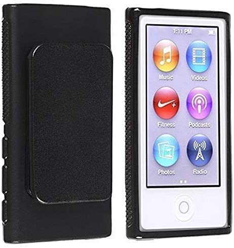 Aniceseller(Tm) Color Tpu Rubber Skin Case Cover With Belt Clip For Ipod Nano 7Th Gen 7 7G (Black) #TOP1