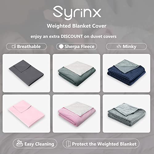 Syrinx Cooling Weighted Blanket Queen Size (15 Pounds 60''X80'' For Adult), Breathable Fabric With Premium Glass Beads, Heavy Blanket Suit For Person About 140Lbs, Dark Grey #TOP6