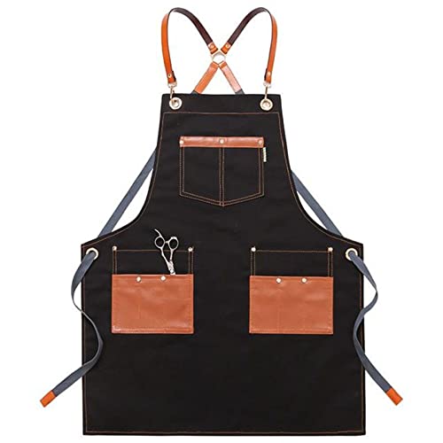JXXUIRUIEEN Gardening Tools Apron Canvas Kitchen Aprons For Woman Men Chef Work Apron(#1)