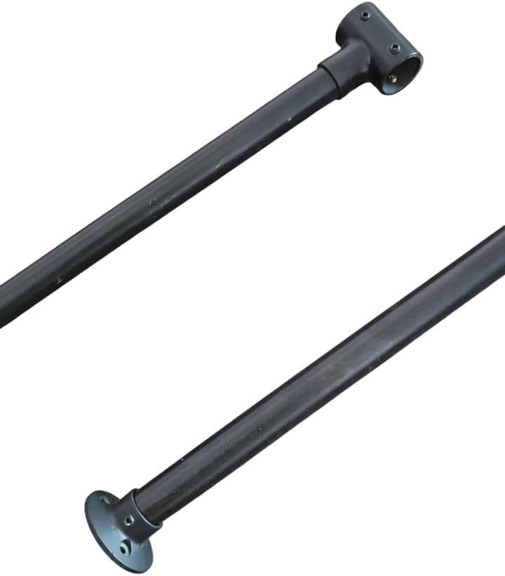 Large Oval Shower Curtain Rod/Curtain Rail for Clawfoot Tub, 60 x 28 inches, R Black