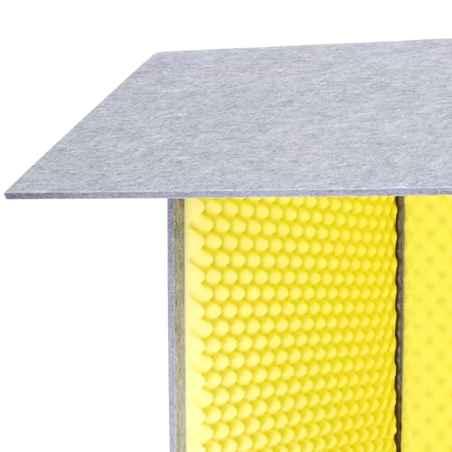 Cubierta Acústica de Escritorio 31" H X 31" W X 31" L Cabina de Grabación Portátil con Doble Aislamiento Acústico para Estudios, Oficinas (Amarillo+Gris) miniatura 6