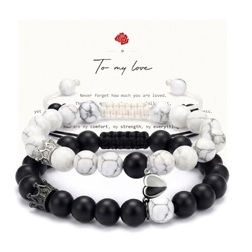 UVGVA Magnetic Couples Bracelets - Easter Gift for His and Hers, Dad & Daughter, Brother & Sister, friendship bracelets, Anniversary Graduation Engagement Birthday Gifts for Women Men