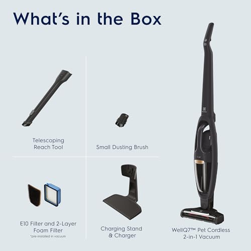 Image of Electrolux WellQ7 Cordless 2-in-1 Vacuum with High Suction Power and 5-Step Filtration System, 50-Minute Run Time, 2 Power Modes, Granite Gray