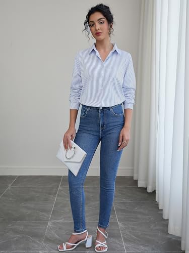 Image of Soft Wrinkle-Free Button Down Stretch Shirts for Women, Breathable Moisture-Wicking Casual Work Dress Tops