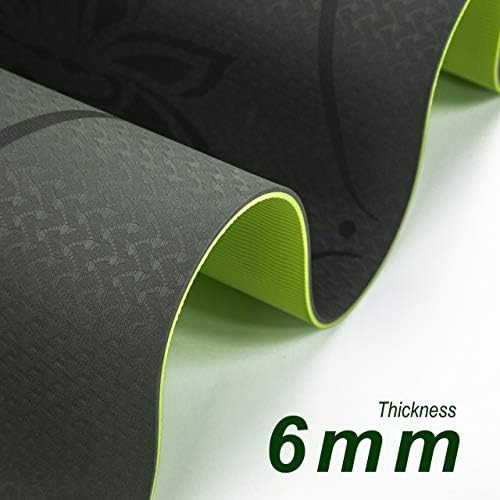 EVO Fitness Yoga Mat Multi/Double Layer Digital Printed Alignment Guide Lines TPE 6mm Eco Friendly Skin Safe Anti Non slip Gym Workout Exercise Pilates Mat Men Women Home Fitness