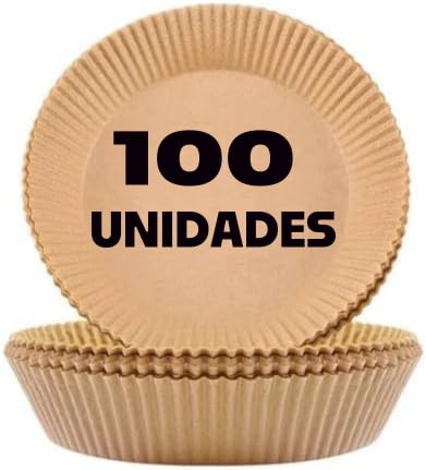 Forma Descartável de Papel Para Air Fryer Com 100 Unidades, Folhas de Pergaminho Redonda, à Prova De