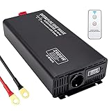 Wechselrichter 12v auf 230v Reiner Sinus Auto Inverter Konverter 2000w Spannungswandler mit Drahtlose Fernsteuerung,Digital Anzeige 10 Meter Fernsteuerung-Spitzenleistung 4000 Watt